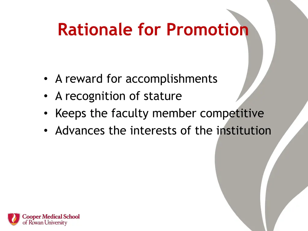 rationale for promotion