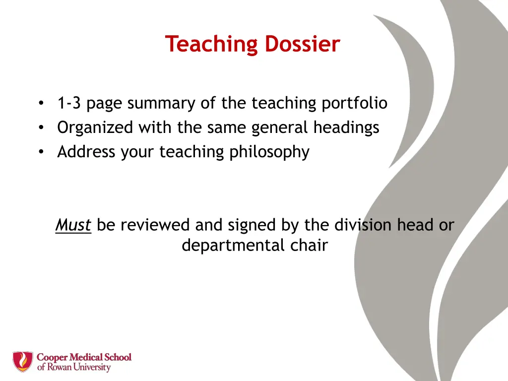 teaching dossier