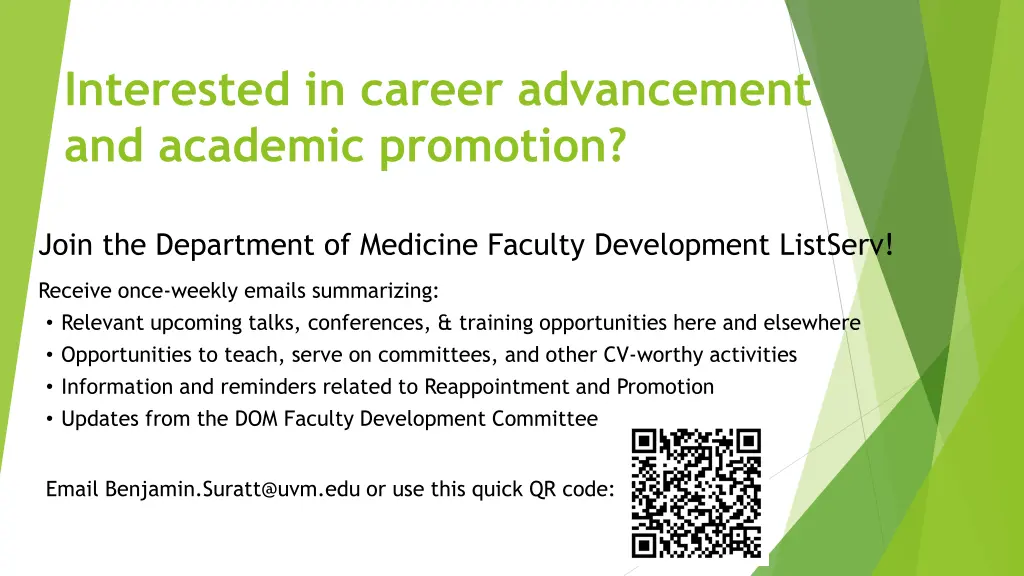 interested in career advancement and academic