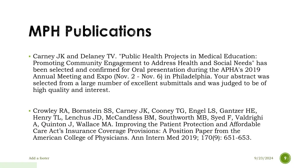 mph publications