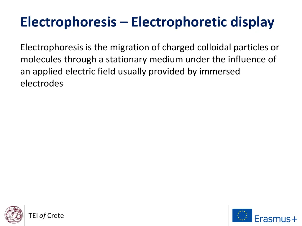 electrophoresis electrophoretic display