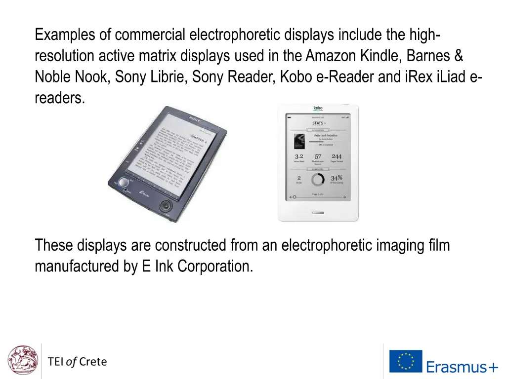 examples of commercial electrophoretic displays