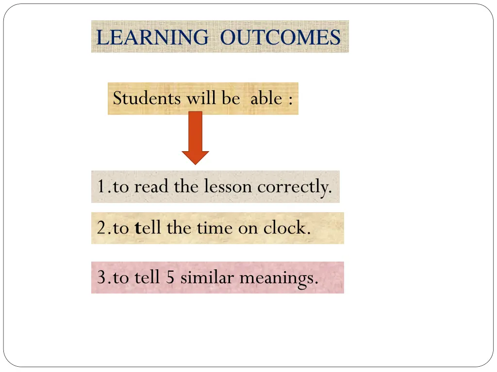 learning outcomes