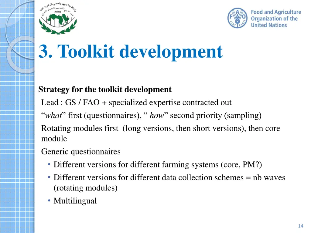 3 toolkit development