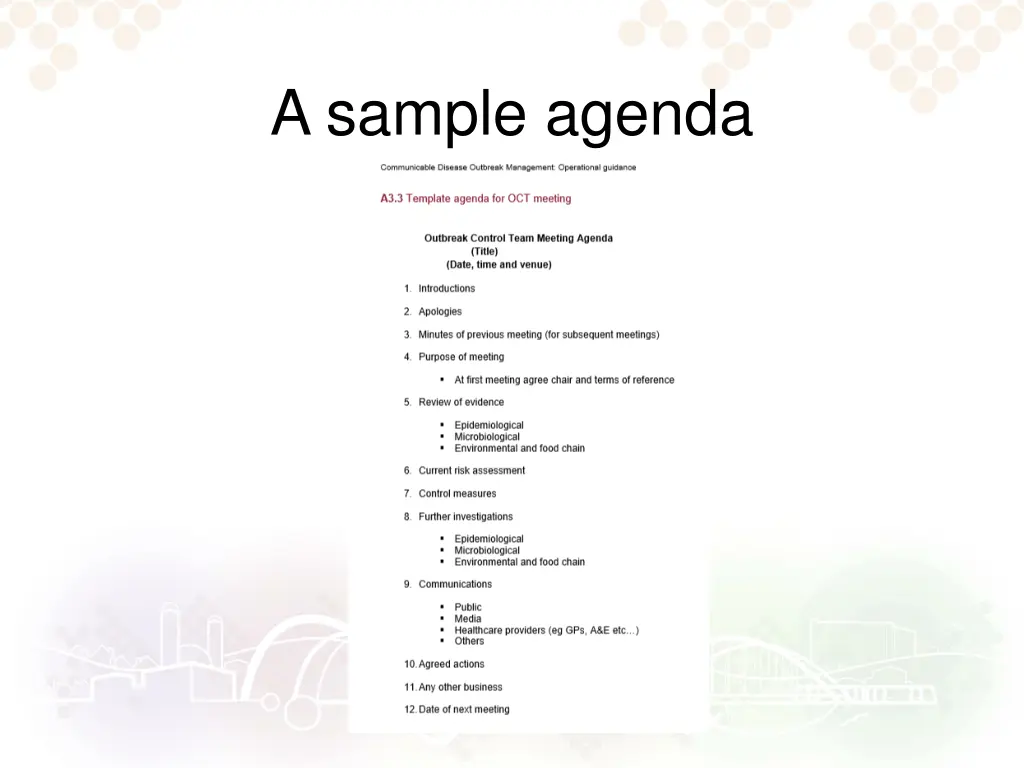 a sample agenda