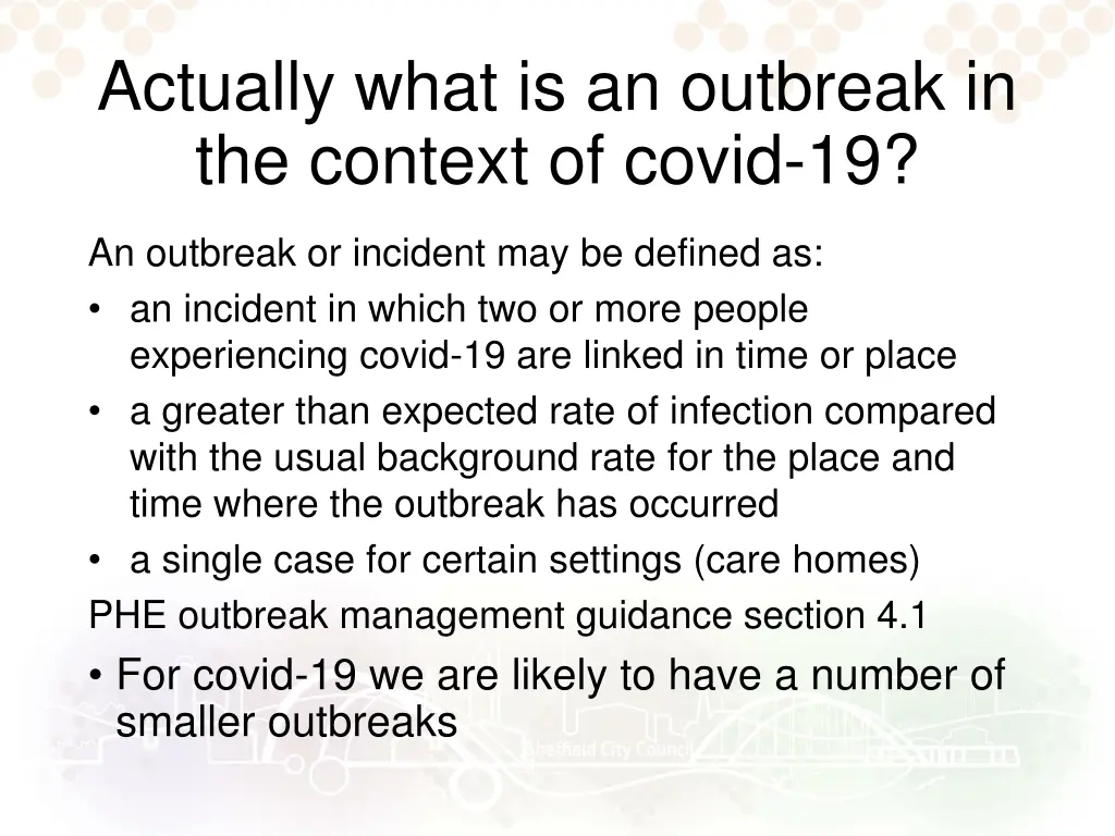 actually what is an outbreak in the context