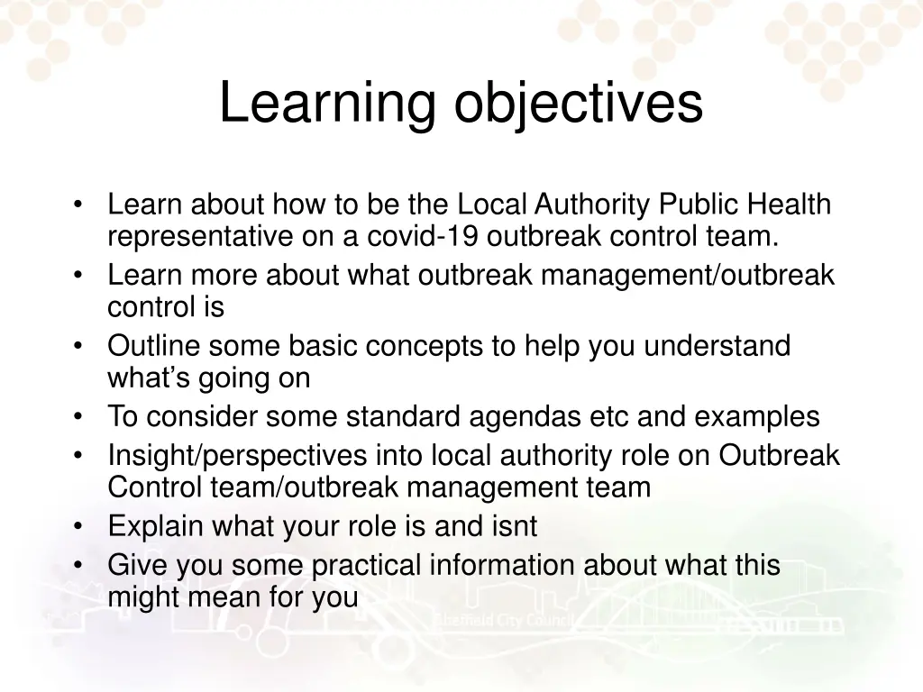 learning objectives