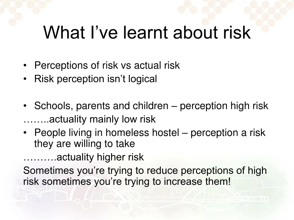 what i ve learnt about risk