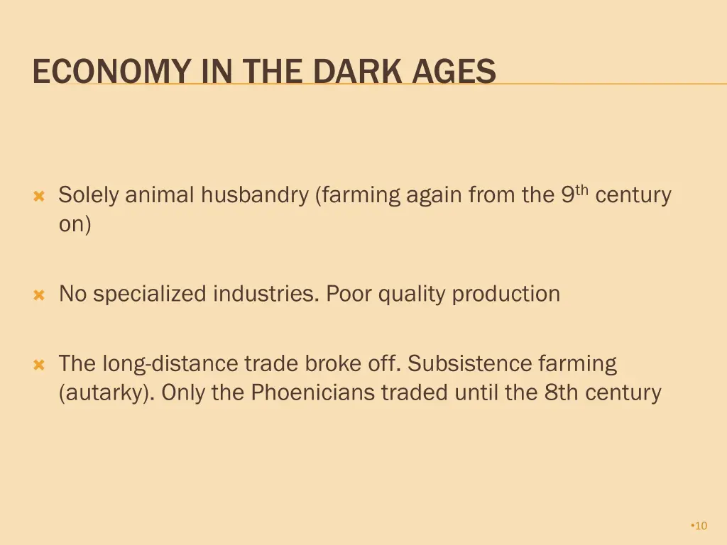 economy in the dark ages