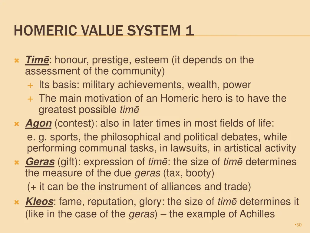 homeric value system 1