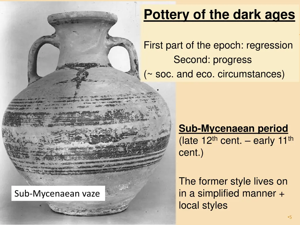 pottery of the dark ages