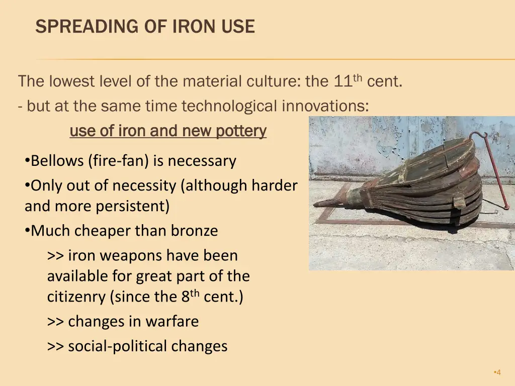 spreading of iron use