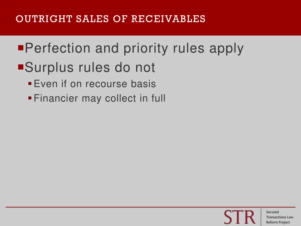 outright sales of receivables