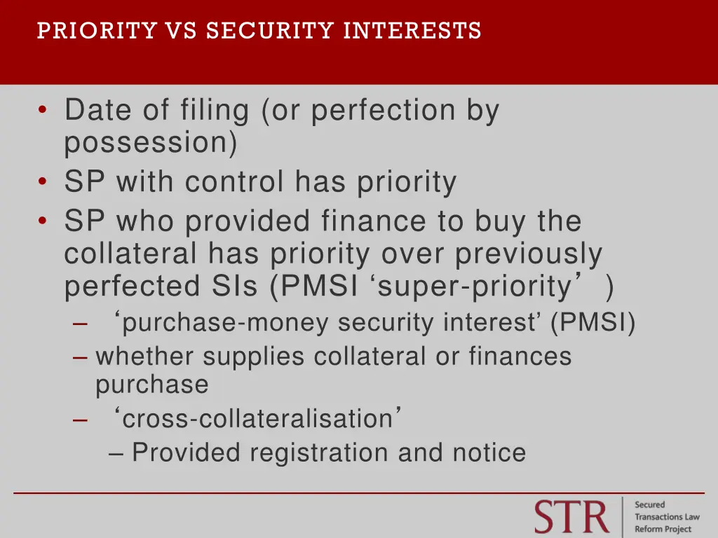 priority vs security interests