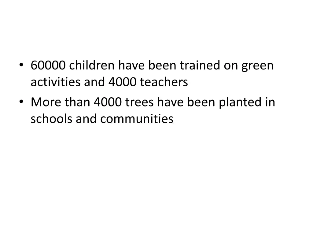 60000 children have been trained on green