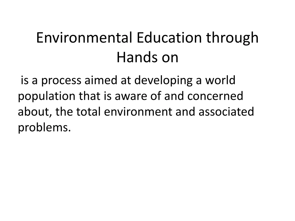 environmental education through hands on