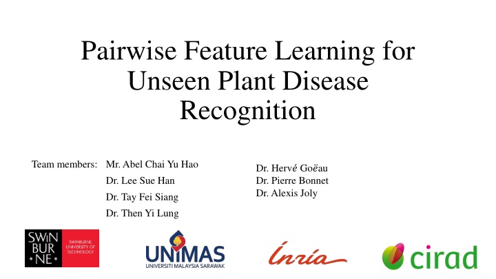 pairwise feature learning for unseen plant