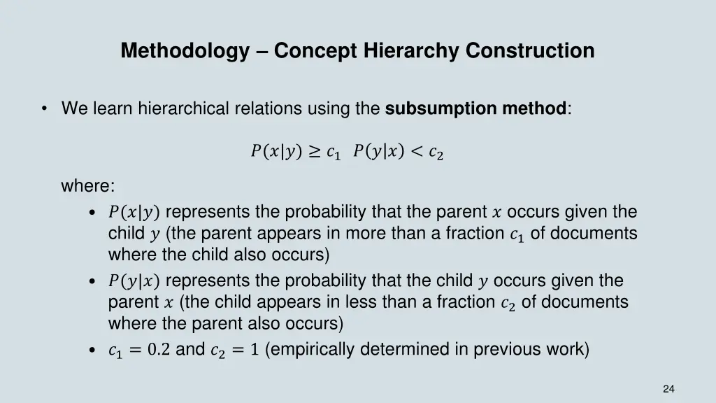 methodology concept hierarchy construction