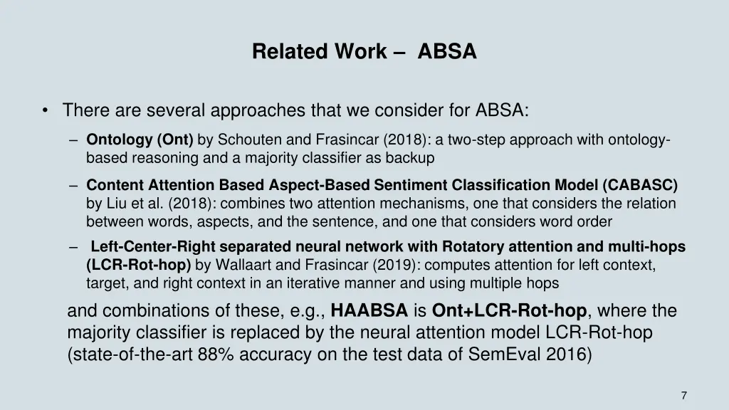 related work absa