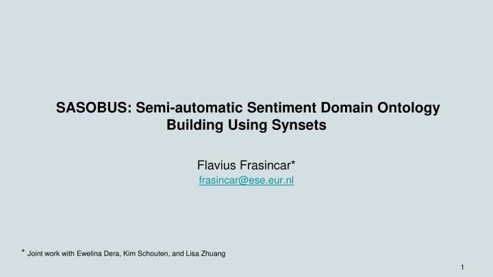 sasobus semi automatic sentiment domain ontology