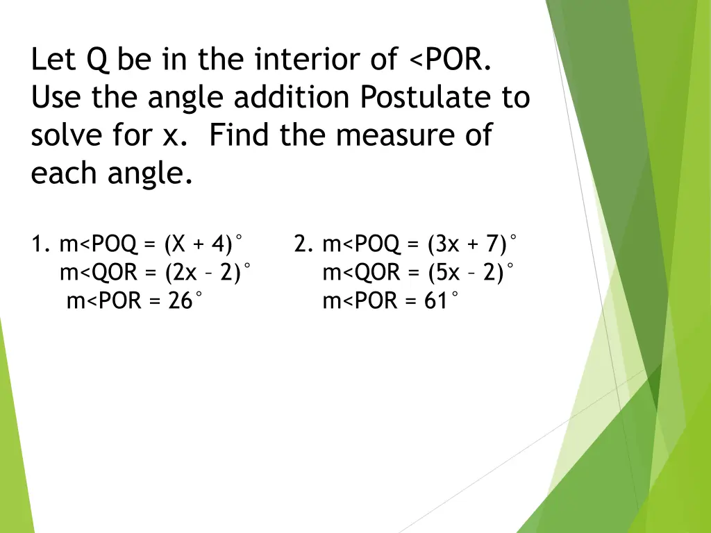 let q be in the interior of por use the angle