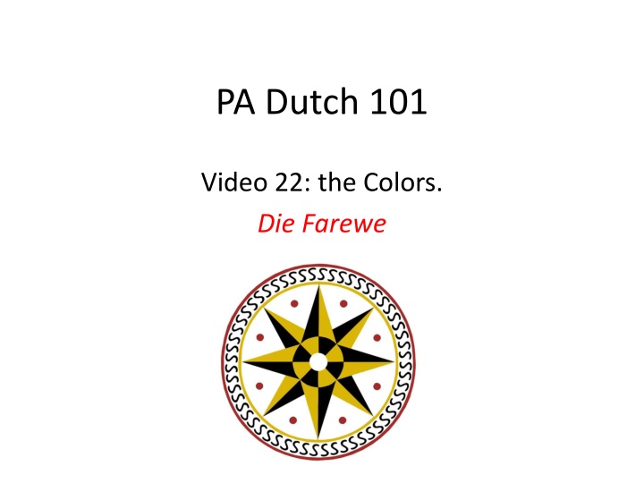 pa dutch 101