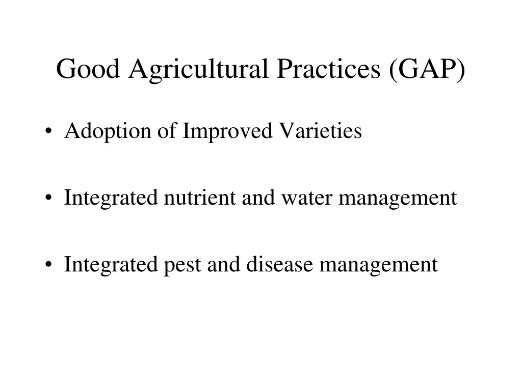 good agricultural practices gap