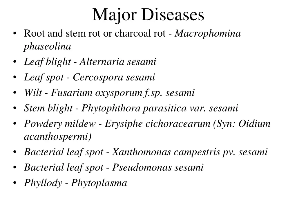 major diseases