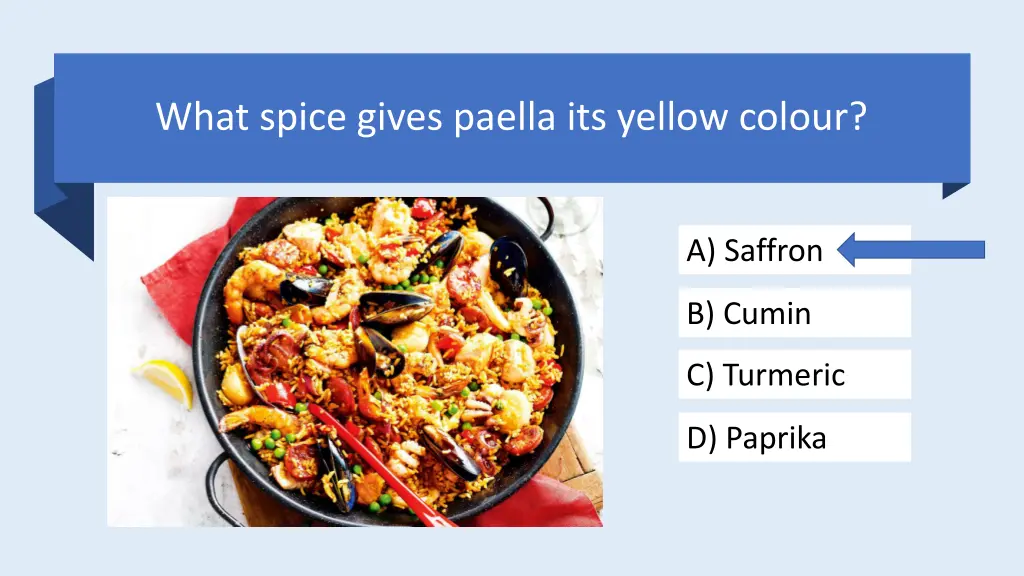 what spice gives paella its yellow colour