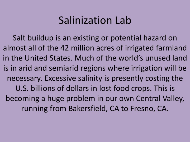 salinization lab