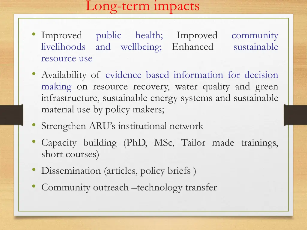 long term impacts