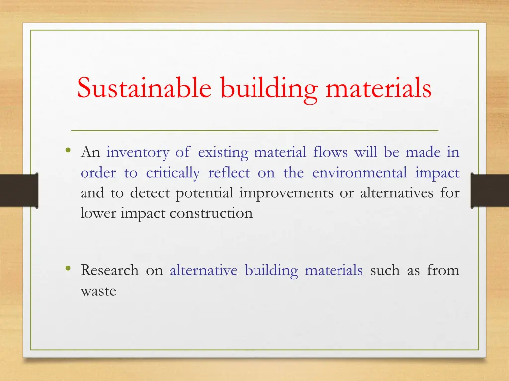 sustainable building materials