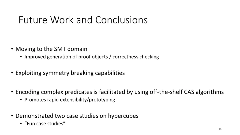 future work and conclusions