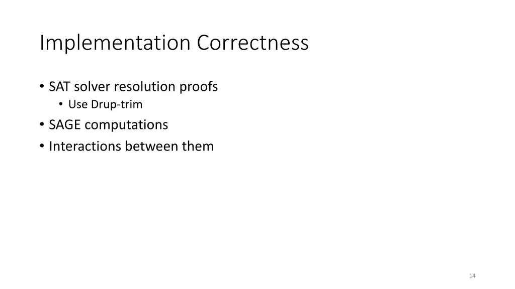 implementation correctness