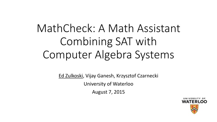 mathcheck a math assistant combining sat with