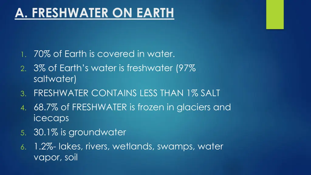 a freshwater on earth