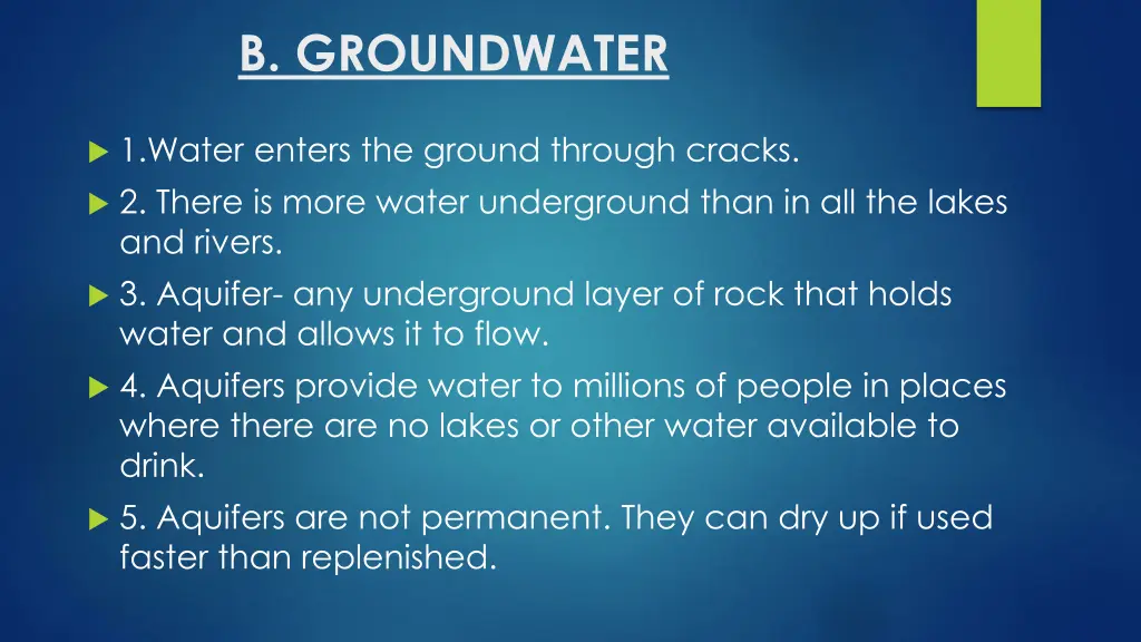 b groundwater