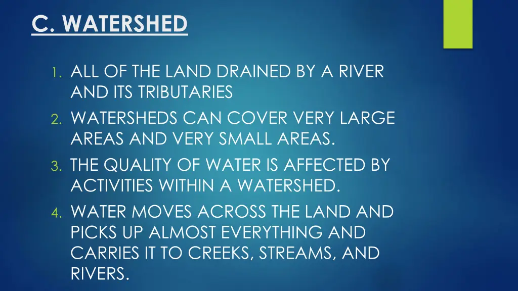 c watershed