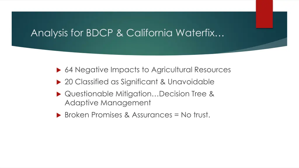 analysis for bdcp california waterfix