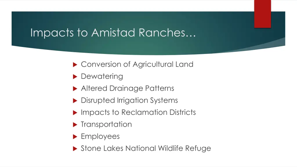 impacts to amistad ranches