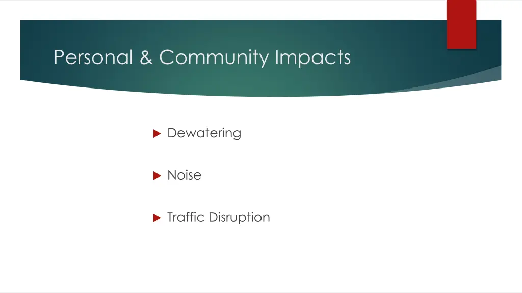 personal community impacts