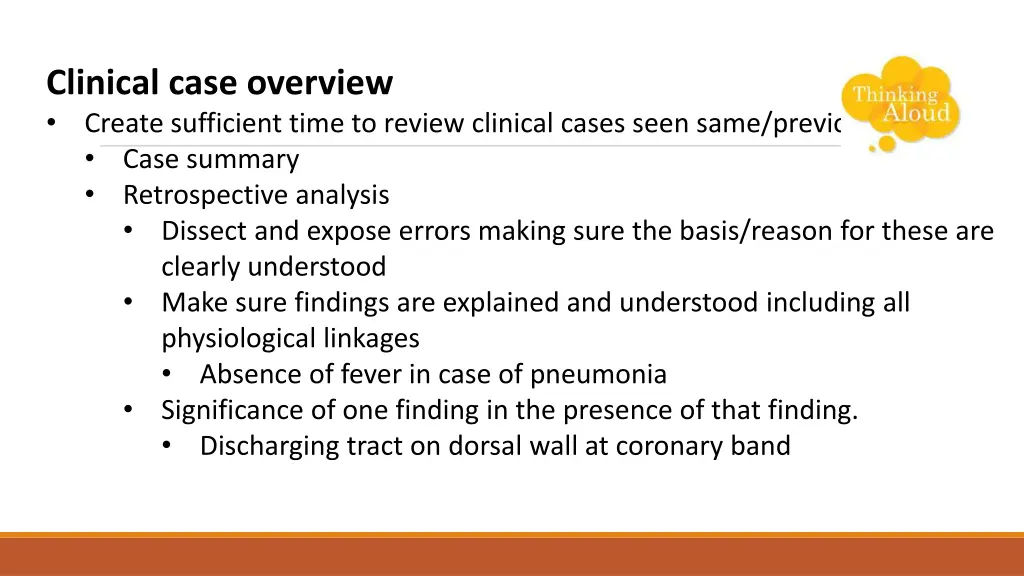 clinical case overview create sufficient time