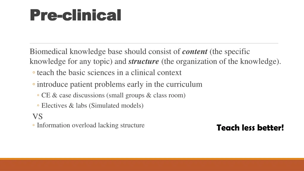 pre pre clinical clinical