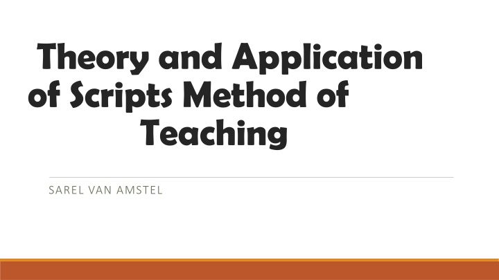 theory and application of scripts method