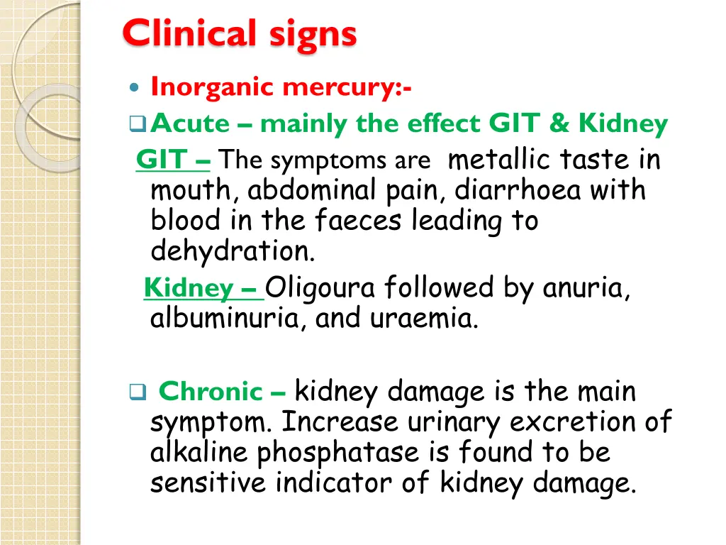 clinical signs