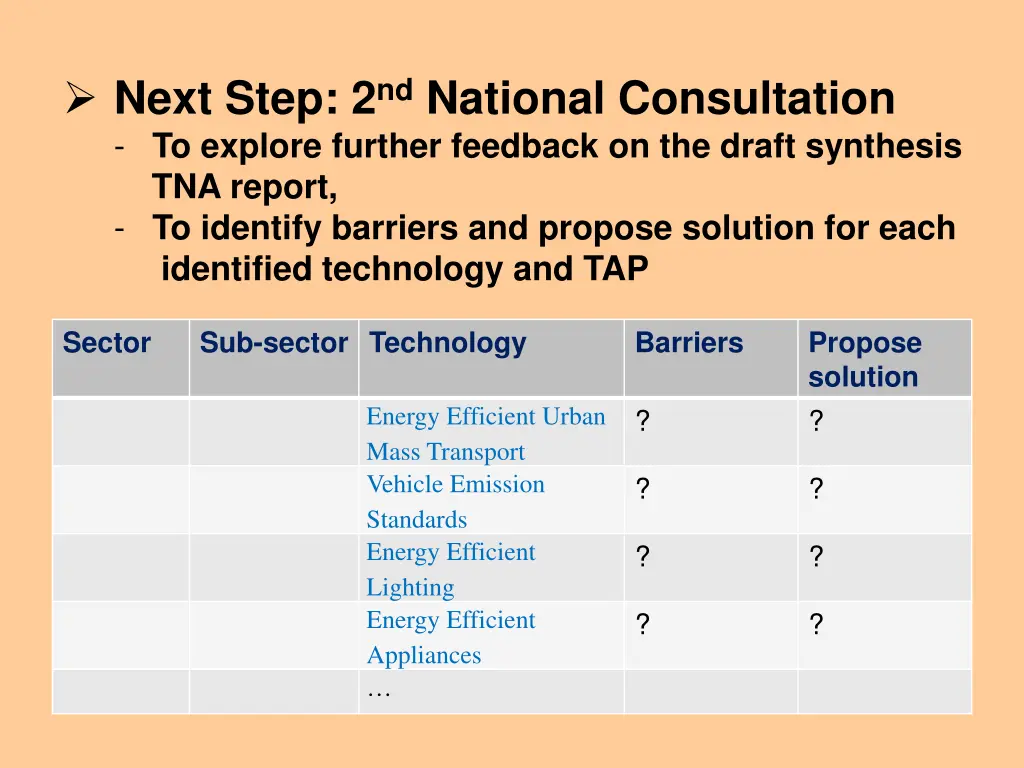 next step 2 nd national consultation to explore