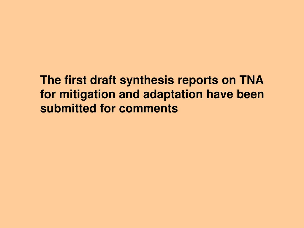 the first draft synthesis reports