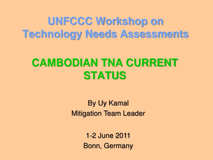 unfccc workshop on technology needs assessments