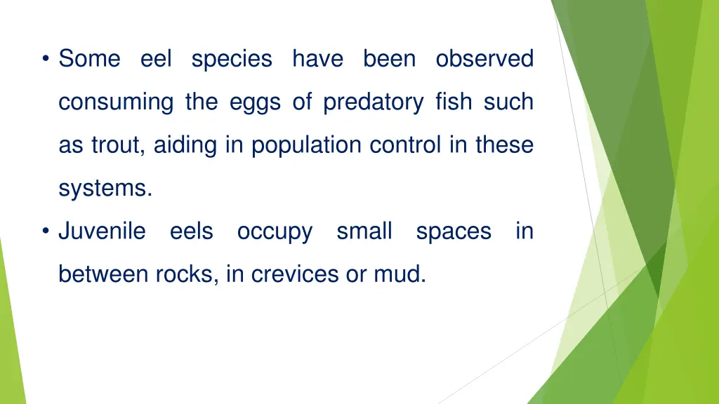 some eel species have been observed