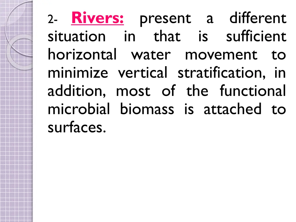 2 rivers situation horizontal water movement